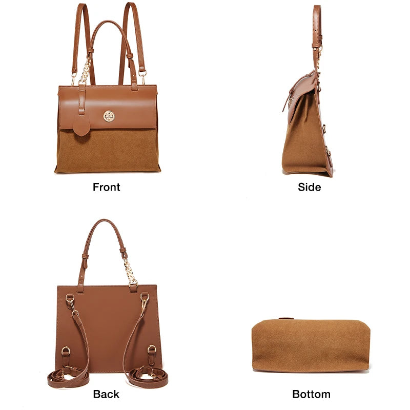 Damen Handtasche aus PU Leder im Minimalis Retro-Stil
