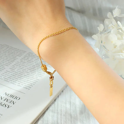 Damen-Gliederarmband mit Zirkonia-Fassung aus Edelstahl