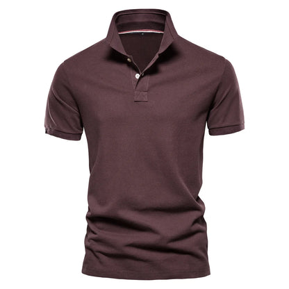 Herren Poloshirt aus Baumwolle in einfarbig mit klassischem Design für Freizeit und Business