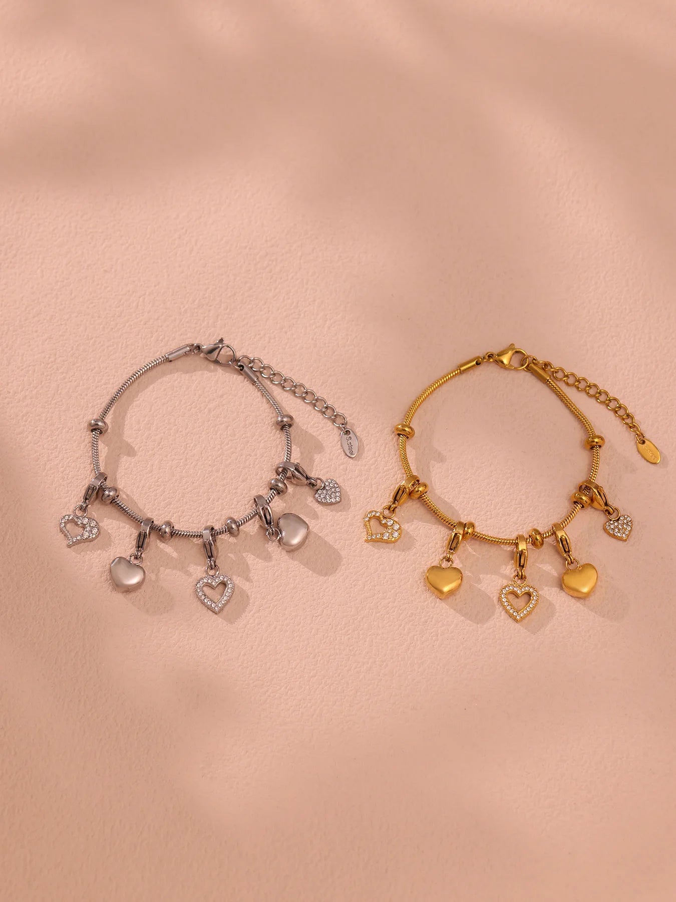 Damen-Charm-Armband mit Herz-Zirkonia
