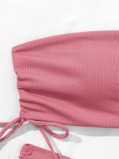 Gestreifter Sexy Bikini für Damen – Zweiteiliges Badeanzug-Set für Strand und Pool