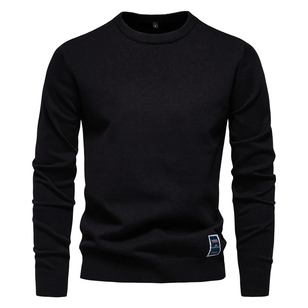 Herren Pullover aus massiver Baumwolle mit Rundhalsausschnitt und klassischem Design