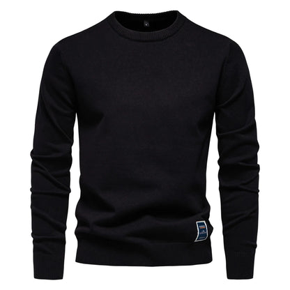 Herren Pullover aus massiver Baumwolle mit Rundhalsausschnitt und klassischem Design