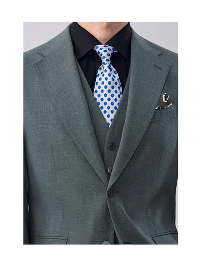 Eleganter Herrenanzug in Blau, einreihig mit Weste und Hose – 3-teiliges Slim-Fit-Set für Hochzeit oder Freizeit.