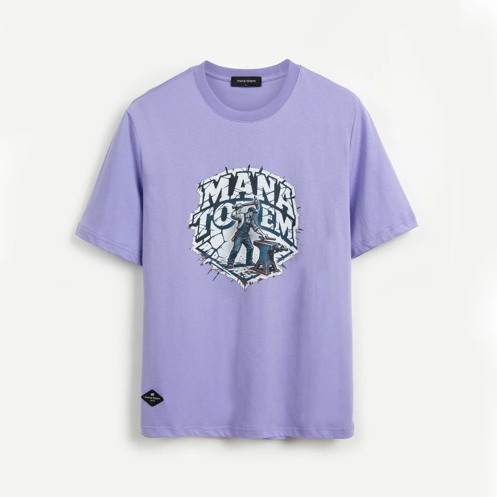 Hautfreundliches Herren T Shirt Mit Worker Motiv Aus Hochwertiger Baumwolle