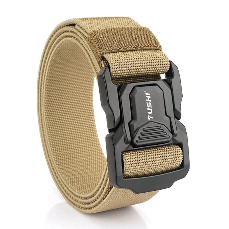 Herren-Elastischer Outdoor-Gürtel aus Aluminiumlegierung mit Schnellverschluss für Trekking