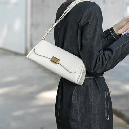 Leder Weinrot-Schultertasche | Goldene Hardware