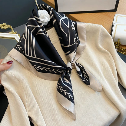 Damen Seidenschal quadratisch 70cm Halstuch Bandana Hijab Pashmina K