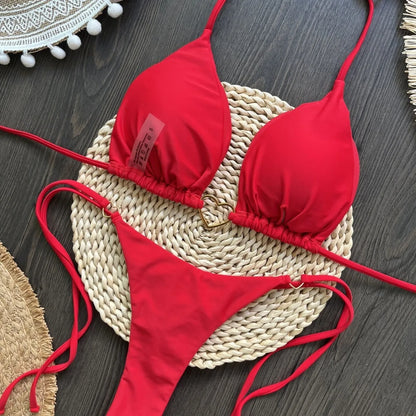 Sexy Push-Up-Bikini-Set für Damen mit brasilianischem Schnitt – ideal für Strand und Pool