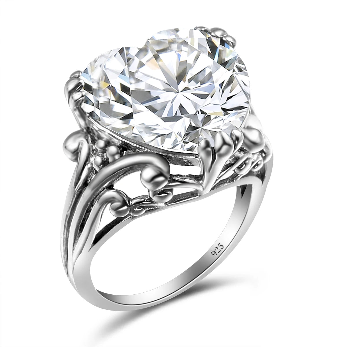 Damen-Ring aus 925-Silber mit Herzform und Mystic-Topas Regenbogenfarben für Alltag und festliche Anlässe