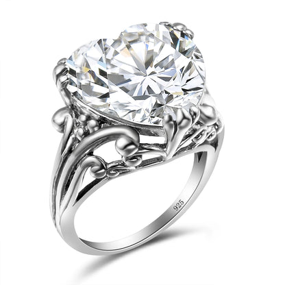 Damen-Ring aus 925-Silber mit Herzform und Mystic-Topas Regenbogenfarben für Alltag und festliche Anlässe