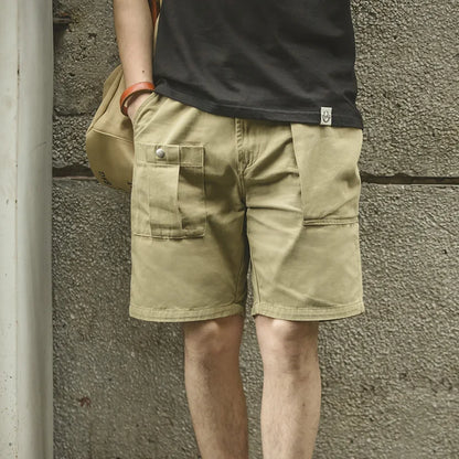 Herren Cargo Shorts im Militär-Stil mit verstellbarer Taille und Taschen