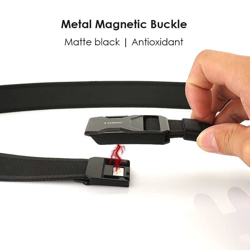 Herren-Gürtel aus Nylon mit magnetischem Schnellverschluss und elastischem Bund 35mm Breite