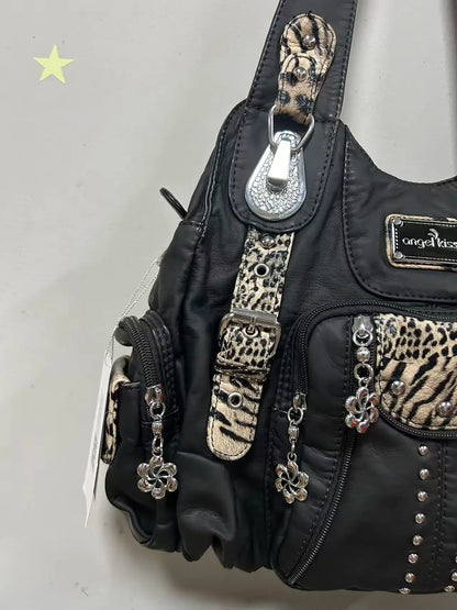 Damen-Schultertasche aus PU-Leder großes Fassungsvermögen ideal für Alltag und Reisen