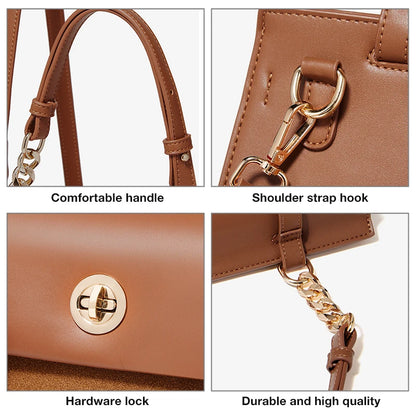 Damen Handtasche aus PU Leder im Minimalis Retro-Stil