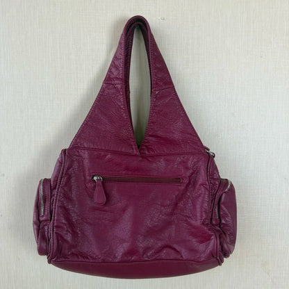 Damen-Handtasche Weinrot Aus PU Mit Reißverschluss Und Innenfach Und Handyfach Im Satchel-Stil