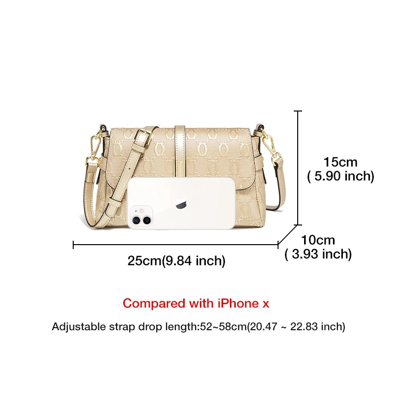 Damen Schultertasche aus Split Leather Crossbody Fashion Messenger Bag