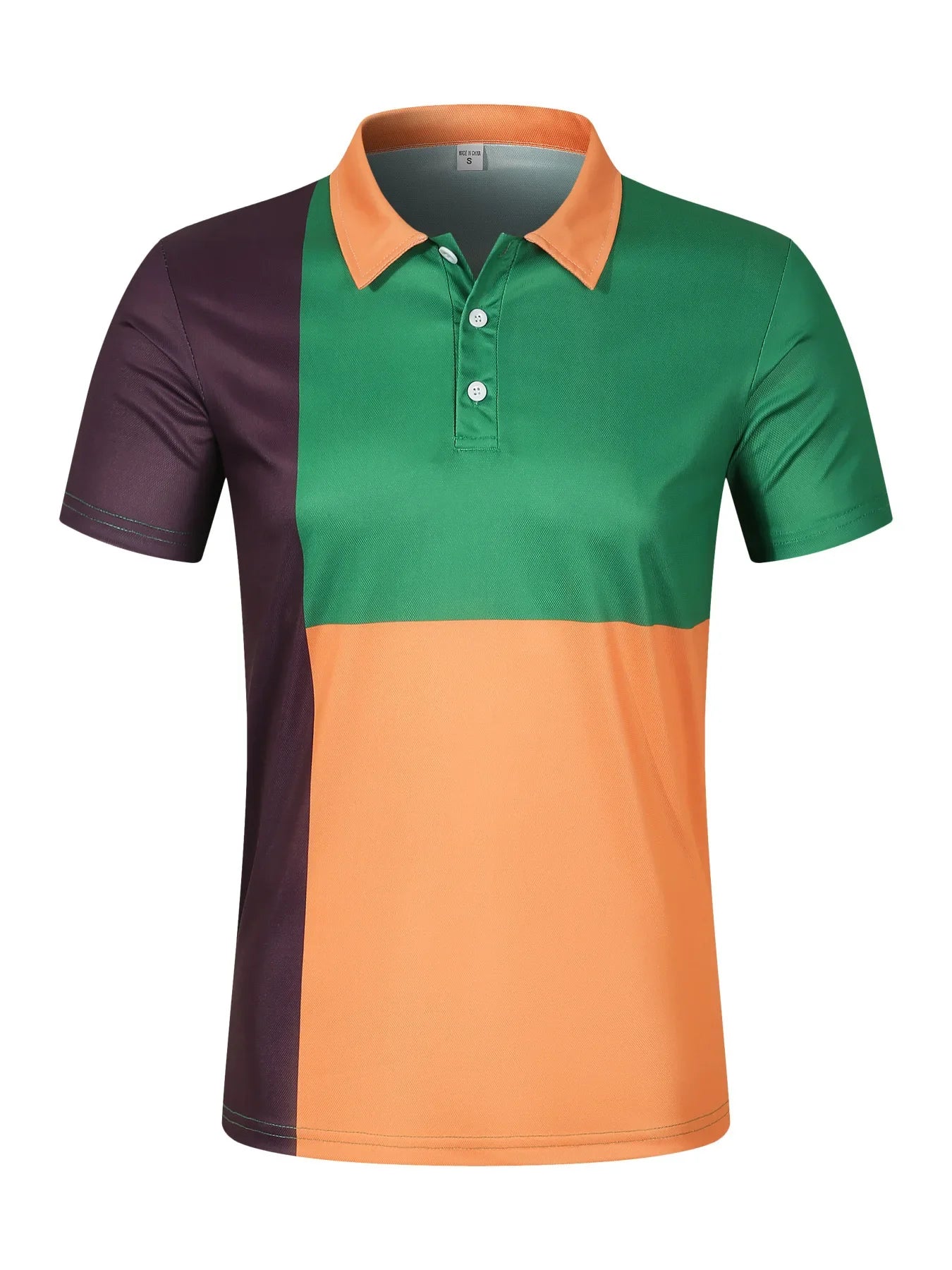 Sommerliches Polohemd mit Farbblock-Design und atmungsaktivem, bequemem Kurzarm – ideal für legere Anlässe