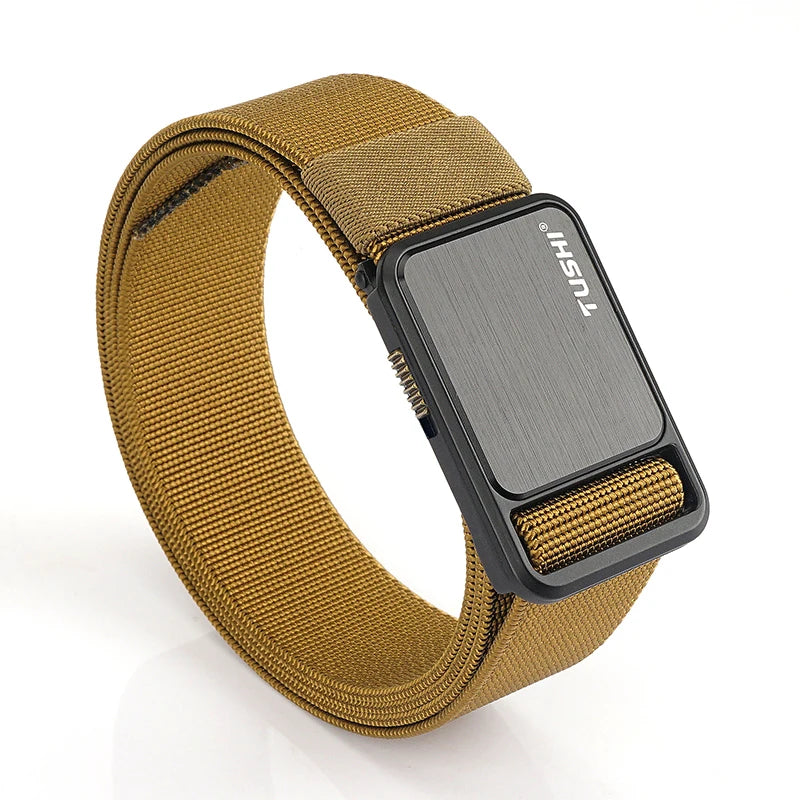 Herren-Gürtel Elastisch 35 mm Breite Mit Steck-Schnalle Für Outdoor-Aktivitäten Camping