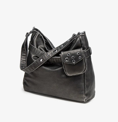 Damen-Schultertasche Vielseitig Geeignet für Alltag in stilvoller Form aus weichem Leder