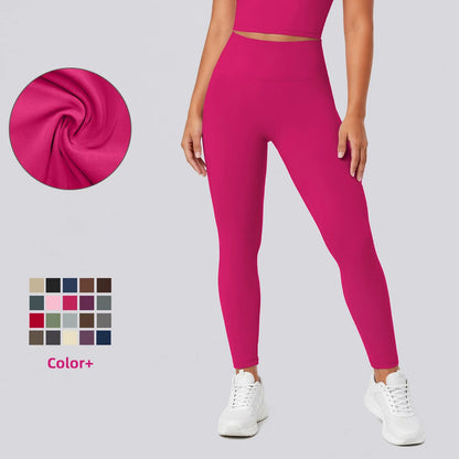 Pinkfarbene Yoga-Leggings mit hohem Bund und figurbetontem Schnitt