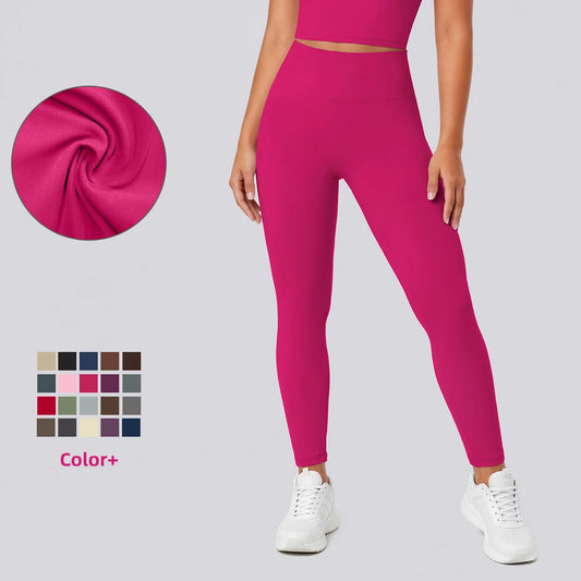 Pinkfarbene Yoga-Leggings mit hohem Bund und figurbetontem Schnitt