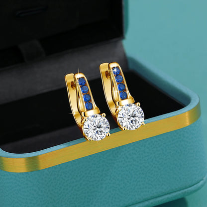 Damen-Ohrhänger Moissanit aus Sterlingsilber, D-Farbe VVS1, 2 Karat, 8 mm Schmuck für Hochzeit und Festlichkeiten