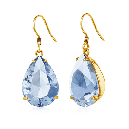 Damen-Ohrringe Tropfenform Aquamarin Blau Silber 925 Hochwertiger Luxus Schmuck Für Sie Geschenkidee