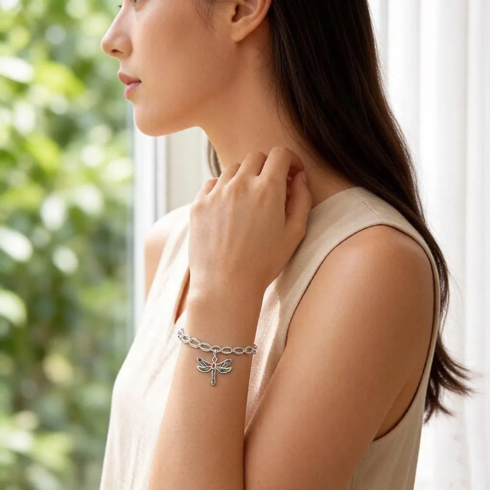 Damen-Armband Libellen Gliederkette Böhmen Sommer aus Sterlingsilber