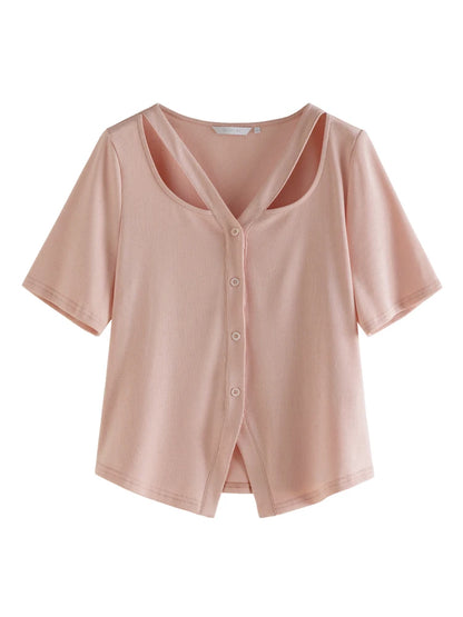 Lässige Damen-Bluse aus Lyocell mit Blumenärmeln und lockerem Schnitt – vielseitiges Sommer-Oberteil für jeden Anlass