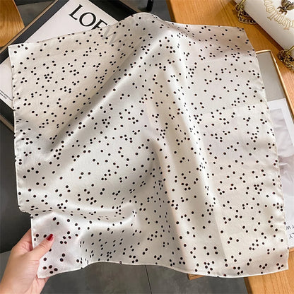 Damen Seidenschal 53cm quadratisch Halstuch Haarband Büro Bandana Foulard B