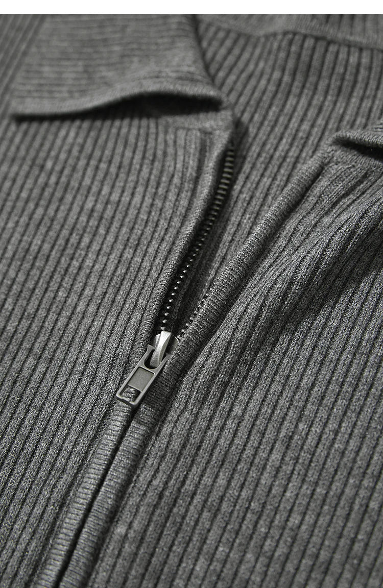 Damen-Strickjacke Buchstaben Slim Reißverschluss Wolle-Mix Herbst-Winter