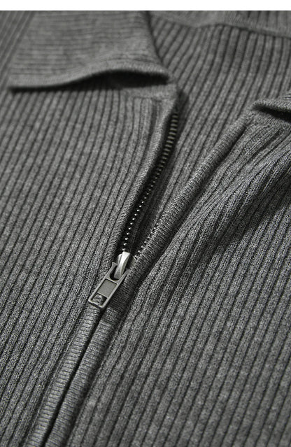 Damen-Strickjacke Buchstaben Slim Reißverschluss Wolle-Mix Herbst-Winter