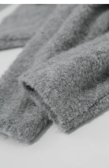 Damen-Kapuzenpullover Wolle Reißverschluss locker dick warm Winter