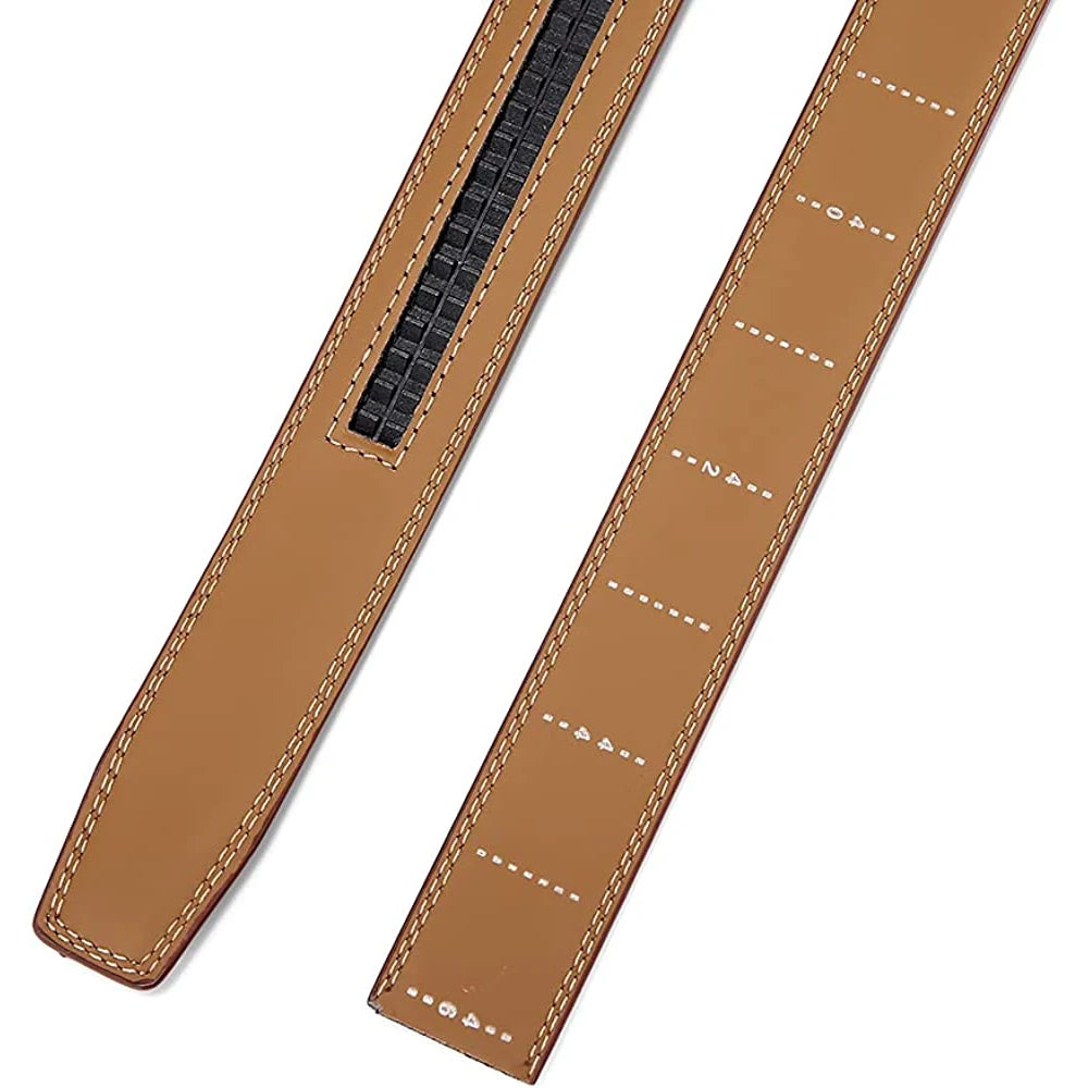 Herren Leder-Gürtelriemen ohne Schnalle 3,5 cm Rindsleder Casual Business