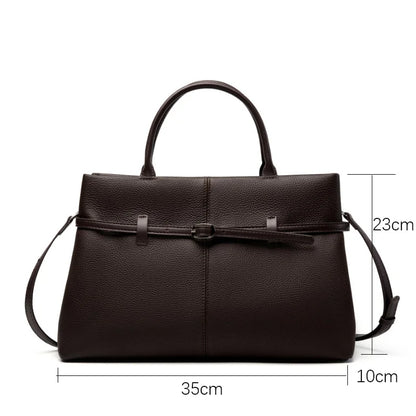 Leder-Top-Handle Tote | Vollnarbenleder Silberbeschläge