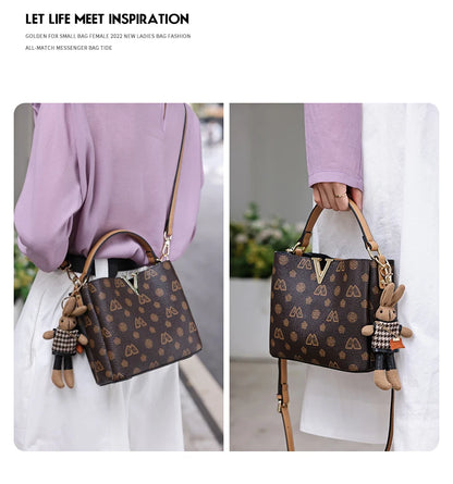 Damen Handtasche im Retro-Stil mit kleinem Bucket Bag