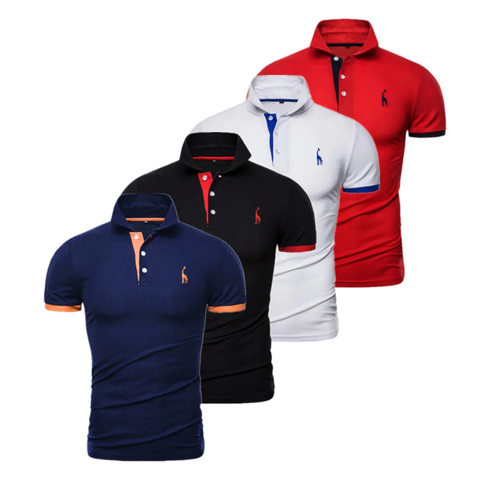 Elegantes Slim Fit Poloshirt Herren Stickerei Business Look