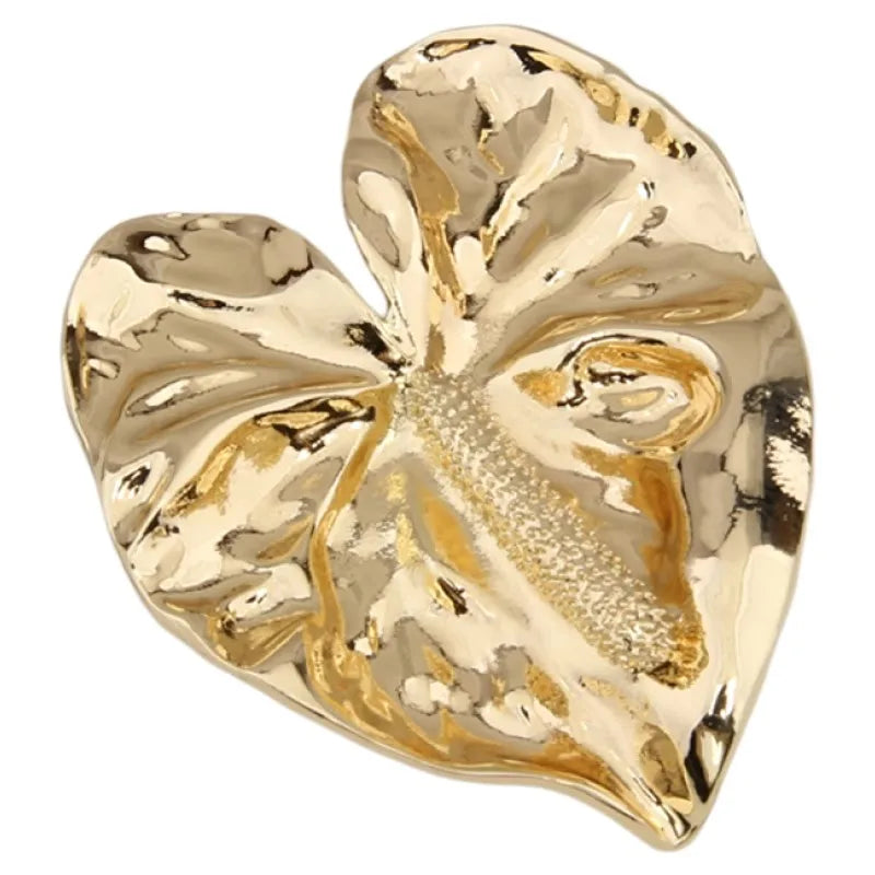 Brosche Blatt Weiß Emaille Metall Korsage Anzug Party Geschenk Damen