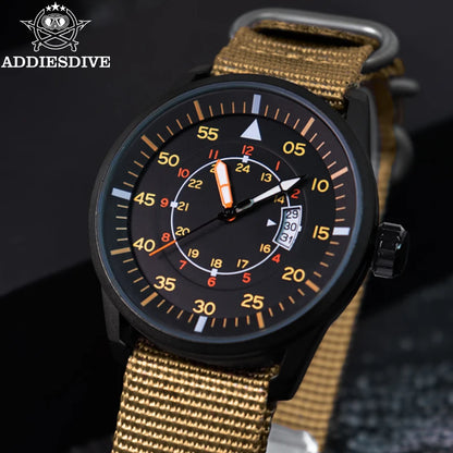 Herren-Quarzuhr mit Nylonarmband für Alltag und Freizeit