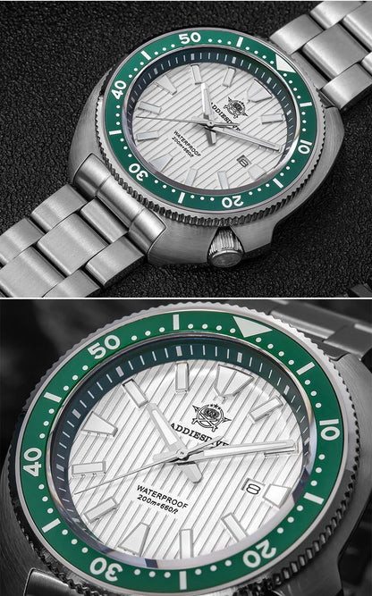 Herren-Taucheruhr mit Abalone-Zifferblatt und Keramikluenette
