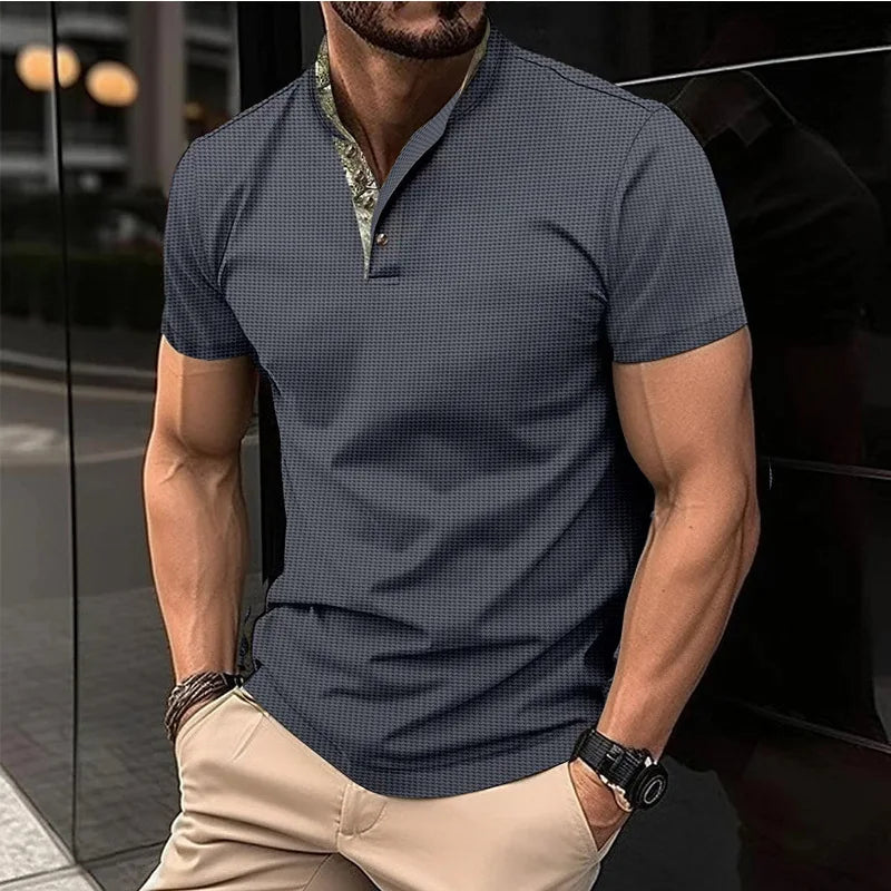 Herren-Polo-T-Shirt mit kurzen Ärmeln und Knopfleiste – große Größen, ideal für den Sommer