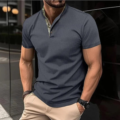 Herren-Polo-T-Shirt mit kurzen Ärmeln und Knopfleiste – große Größen, ideal für den Sommer