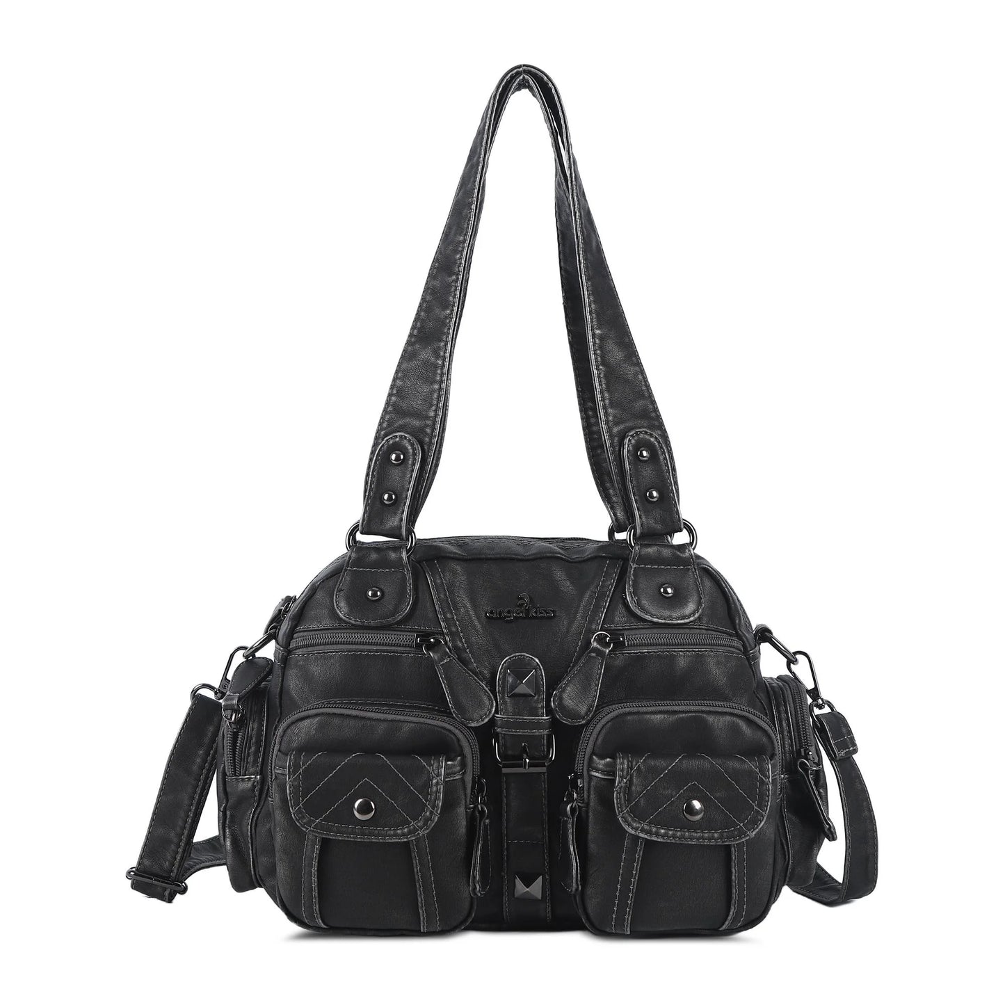 Damen-Handtasche Vintage Satchel Top-Handle Kunstleder Mit Mehreren Taschen und Innentaschen