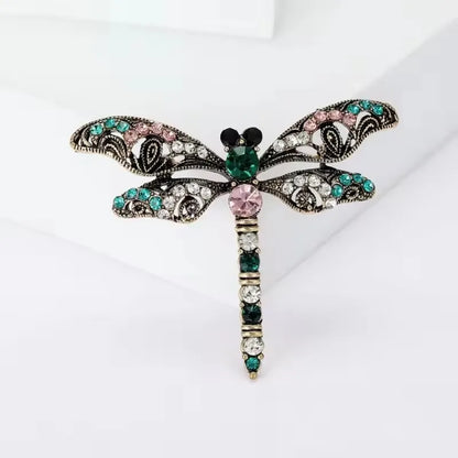 Brosche Libelle Vintage Insekt Kristall Groß Hochzeit Schmuck Damen
