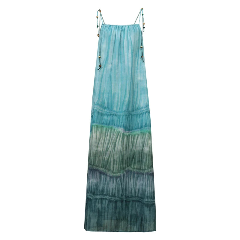 Frisches Tie Dye Damenkleid Leichter Stoff Ideal Für Reisen