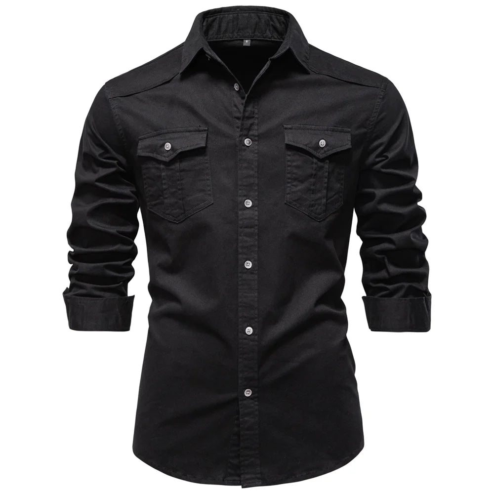 Premium Slim Fit Herrenhemd Aus Weicher Baumwolle Langarm
