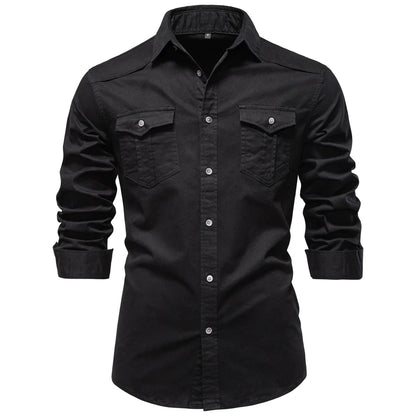 Premium Slim Fit Herrenhemd Aus Weicher Baumwolle Langarm