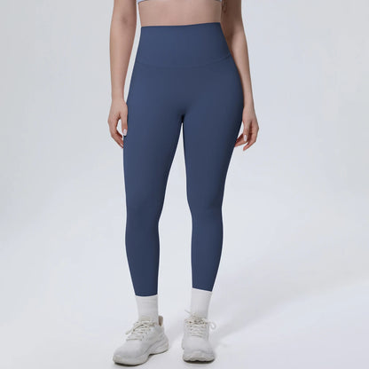 Yoga-Leggings mit hohem Bund, dunkelblau, 3/4-Länge, eng anliegend