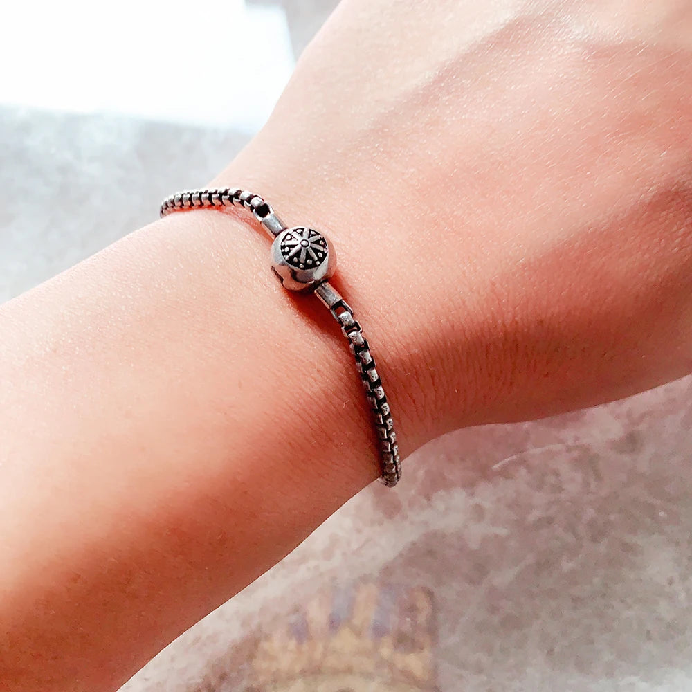 Damen-Armband Karma DIY Perlen aus Sterlingsilber